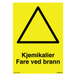 Kjemikalier fare ved brann skilt - Varsel- og fareskilt