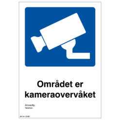 Kameraovervåket område skilt er en effektiv måte å sikre seg mot kriminalitet både i det offentlige, men også på privat grunn. Se hele utvalget på hmsskilt.no