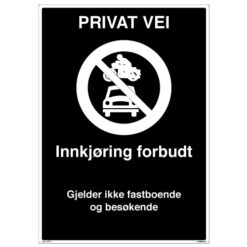 Privat vei - Privatrettslig skilt