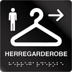 Herre Garderobe H taktilt skilt