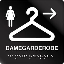 Damegarderobe H taktile skilt