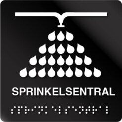 Sprinkelsentral taktile skilt