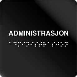 Administrasjon taktile skilt
